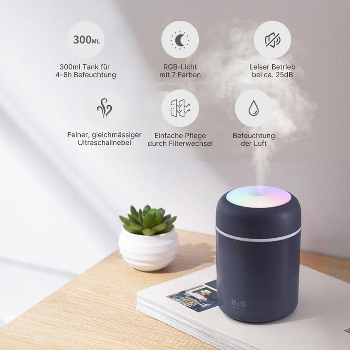 Produktbild Hermex Tragbarer Luftbefeuchter Mini-Luftbefeuchter Ultraschall Diffusor
