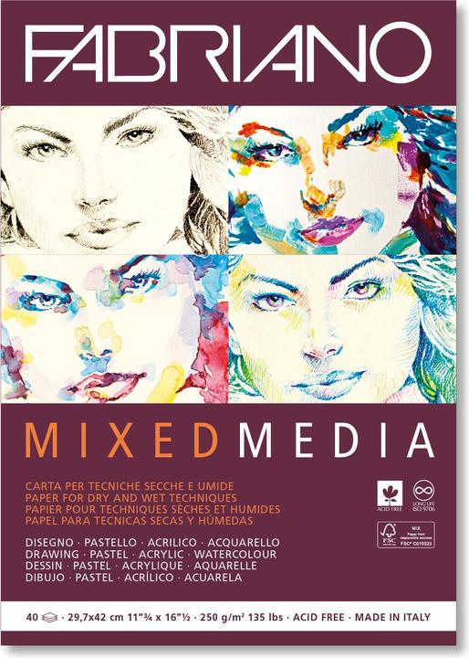 Fabriano Malblock Mixed Media A3, 40 Blatt