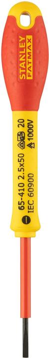Produktbild Stanley FatMax Schraubendreher Schlitz (isoliert, Parallelspitze 2.5 mm, 50 mm Länge, Chrom-Vanadium (Schlitz)