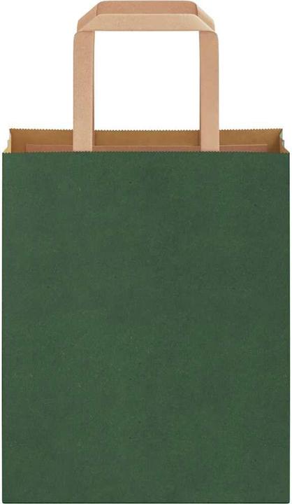 Produktbild VidaXL Kraftpapiertüten 50 Stk. mit Henkel Grün 18x8x22 cm Papiertüte (Geschenktüte, 50 x)