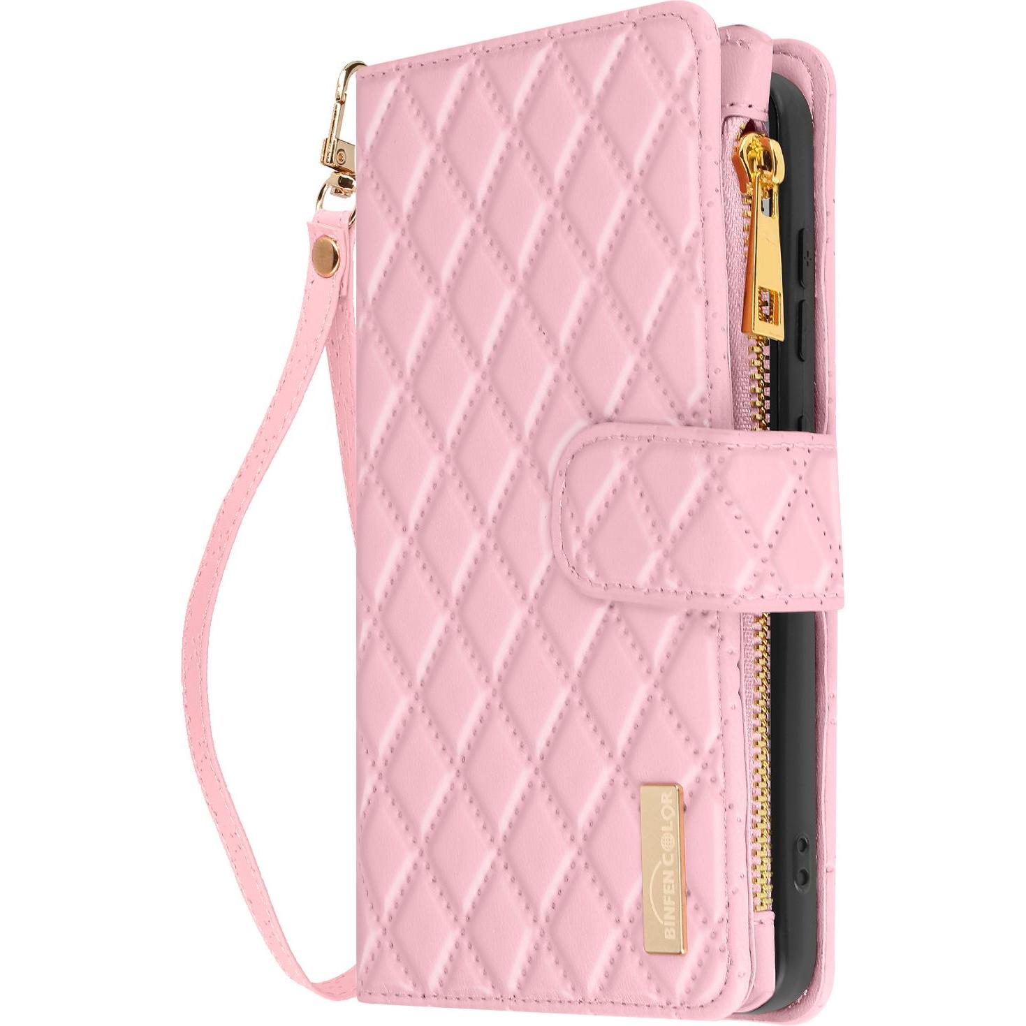 Thumbnail - Avizar Quilted Charm Wallet Cover Series (Samsung Galaxy S24), Smartphone Hülle, Rosa