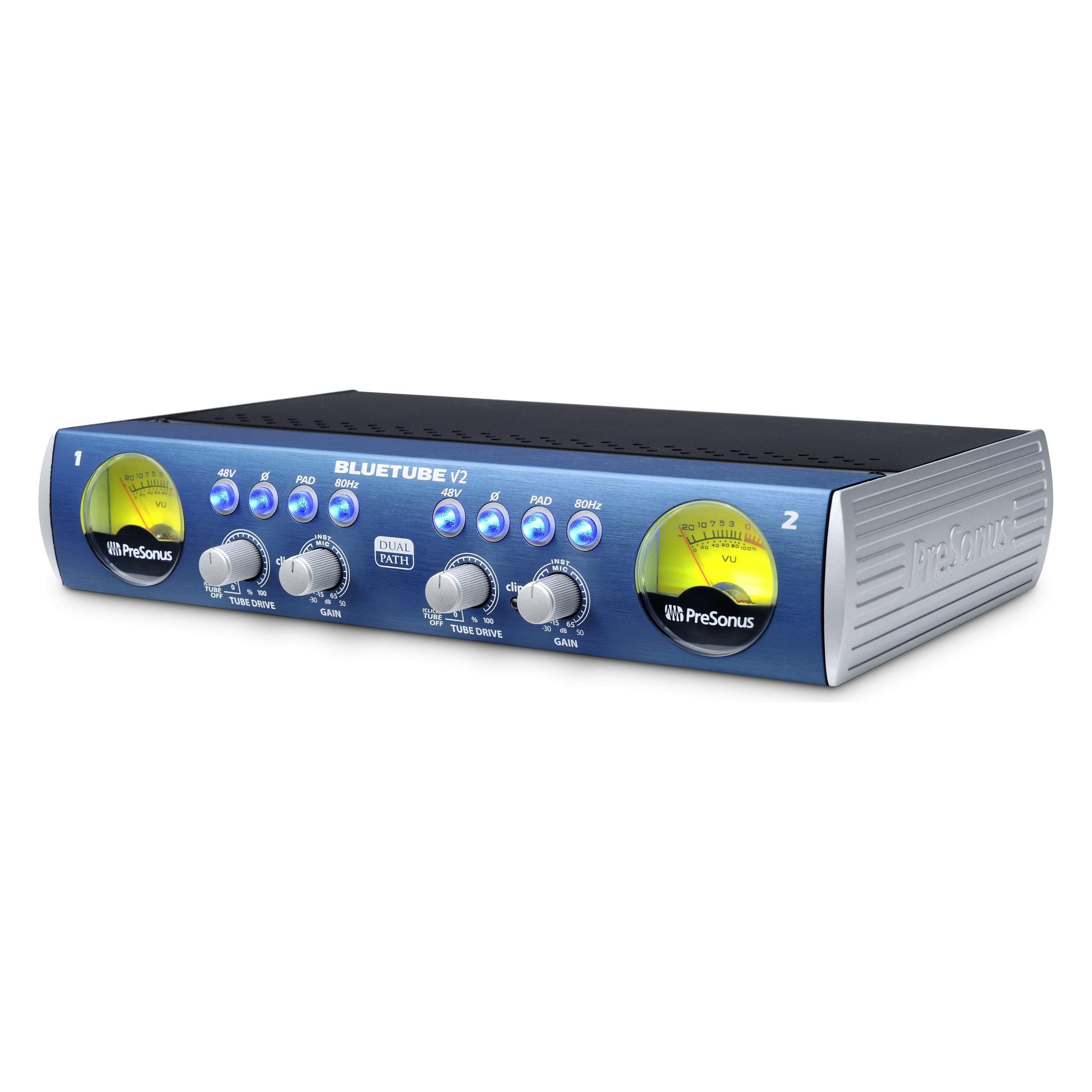 PreSonus Blue Tube Dp V2 Tweekanaals Buizen Microfoonvoorversterker (Voorversterkers), Effectapparaat, Blauw, Grijs