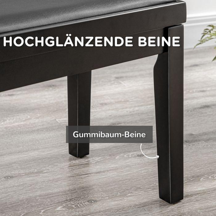 Actual product image Swisshandel24 Piano bench, piano chair, height-adjustable, elegant high gloss, imitation leather+rubber wood