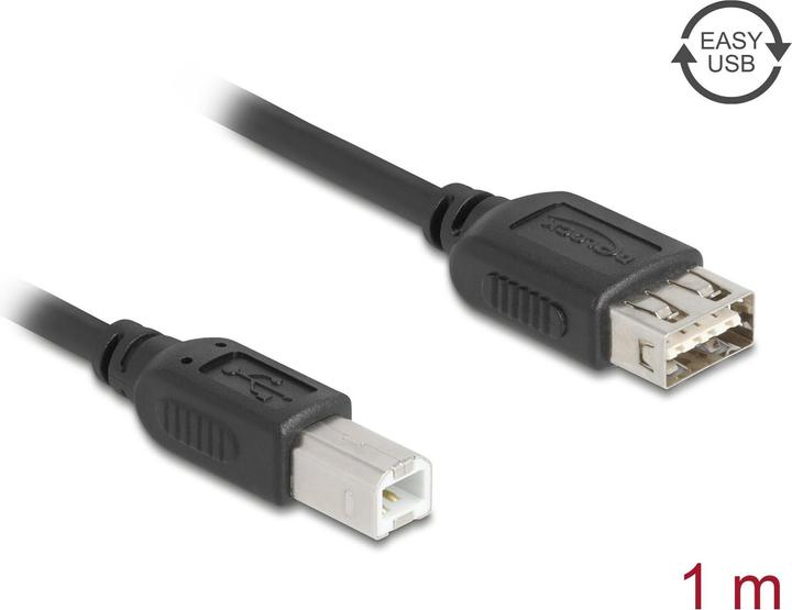 Produktbild Delock USB 2.0 Kabel USB Typ-B Stecker zu EASY USB Typ-A Buchse 1 m (1 m, USB 2.0)