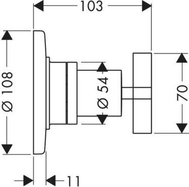 Actual product image Axor Citterio Trio / Quattro Shut-off and changeover valve flush-mounted with cross handle