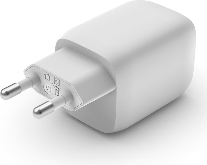Image du produit Belkin Dual USB-C GaN Ladegerät mit Power Deliver und PPS Technologie inkl. 2 Meter USB-C Kabel (65 W, 2 ports)