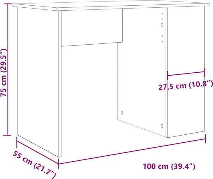 Produktbild vidaXL Schreibtisch (100 x 55 x 75 cm)