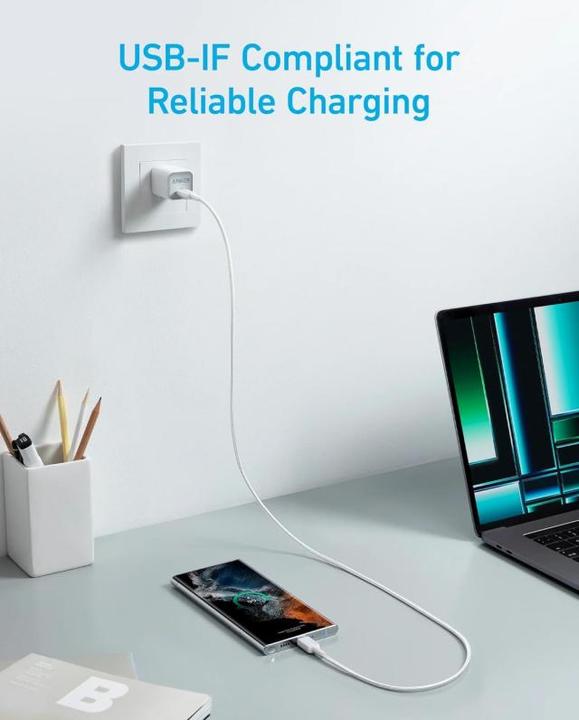 Produktbild Anker CABLE 322 USB-C A USB-C 1,8M 60W BLANCO (1.80 m)