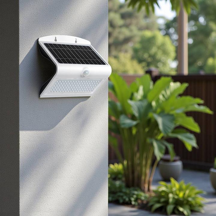 Image du produit V-TAC VT7677 Applique murale solaire à LED 6,8 WBlanc naturel, corps blanc et noir (800 lm, IP65)