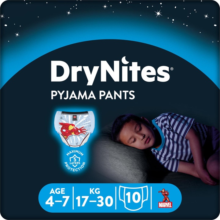 Produktbild Huggies DryNites 4-7 Jahre (Gr. M, Tragepack, 10 Stück)