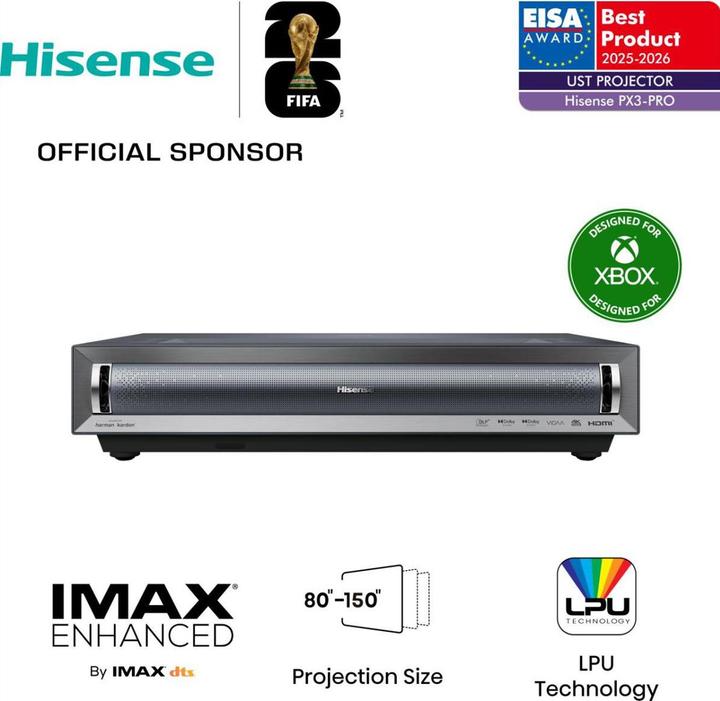 Image du produit Hisense PX3-Pro (4K, 3000 lm, 0.22 :1)
