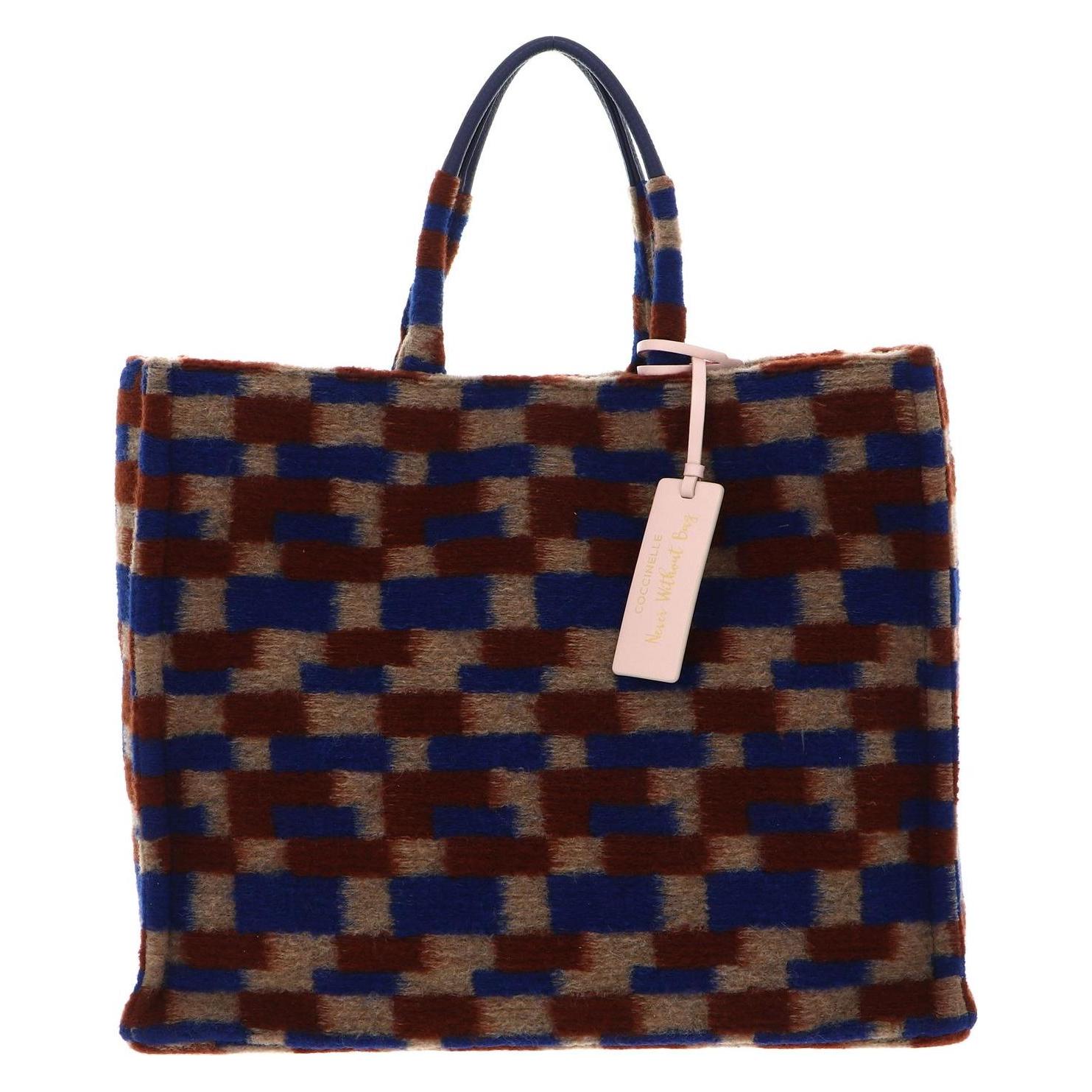 Coccinelle, Damen, Tasche, Never Without Bag Preppy Grained Leather Shopper, Mehrfarbig