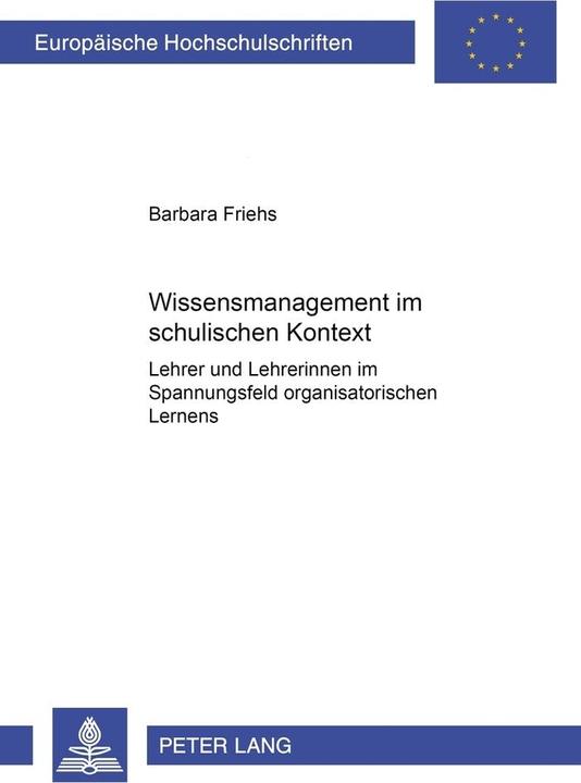 Produktbild Wissensmanagement im schulischen Kontext (Deutsch, Barbara Friehs, 2003)