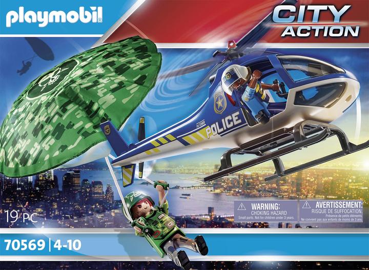 Productafbeelding Playmobil Politiehelikopter: achtervolging met parachute (70569, Playmobil Stadsleven)