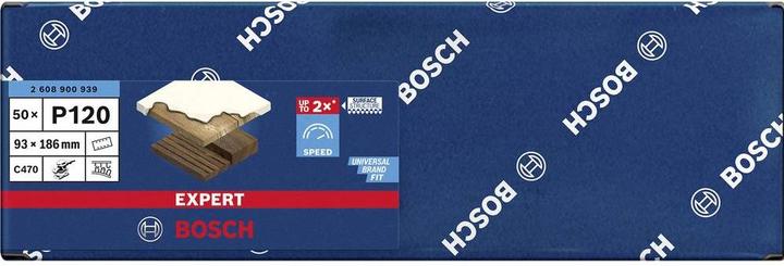 Immagine prodotto Bosch Professional Zubehör Expert C470 Carta vetrata a 8 fori per levigatrice orbitale, 93 x 186 mm, G 120, 50 pezzi. (120)