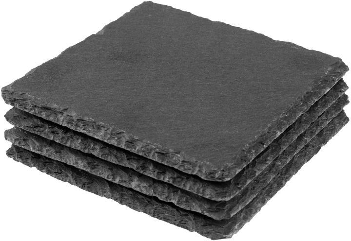 Produktbild Cocon Kerzenuntersetzer 10 x 10 cm, Schiefer, Schwarz, 4 (10 x 10 x 0.5 cm)