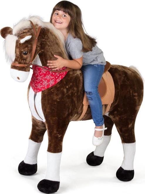 Besttoy XXL plush horse with sound - dark brown - standing approx. 113 cm
