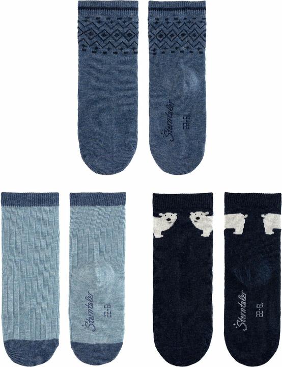 Immagine prodotto Sterntaler Set di 3 calzini con orso polare blu inchiostro mélange taglia 30 (confezione da 3, 30)