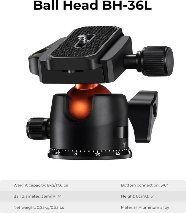 Actual product image K&F Concept K254C2+BH-36L (Carbon)