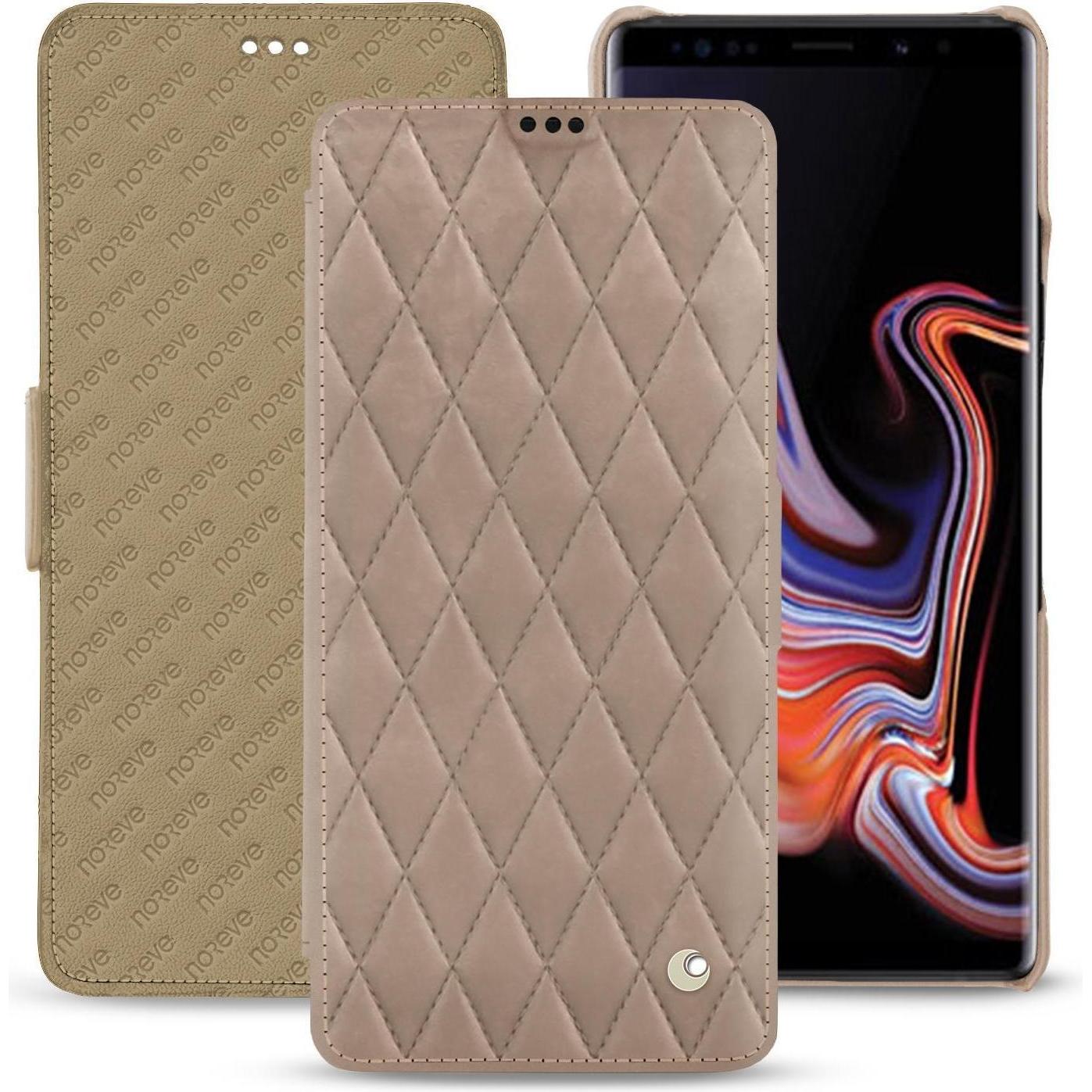 Noreve Lederschutzhülle horizontal (Samsung Galaxy Note 9), Smartphone Hülle, Beige