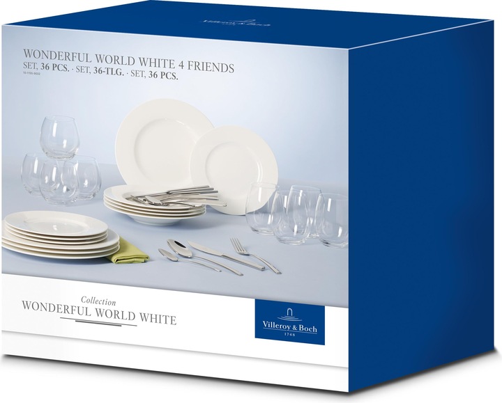 Actual product image Villeroy & Boch 4 Friends Set 36pcs Wonderful World White (36 Piece)