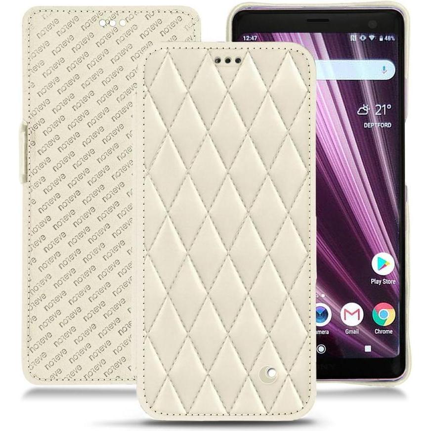 Noreve Lederschutzhülle horizontal (Sony Xperia XZ3), Smartphone Hülle, Weiss