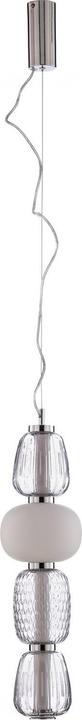 Lucande LED-Hängeleuchte Fedra, Glas, grau/weiss, Ø 17 cm (4440 lm)