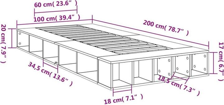 Image du produit vidaXL Bettgestell (100 x 200 cm)