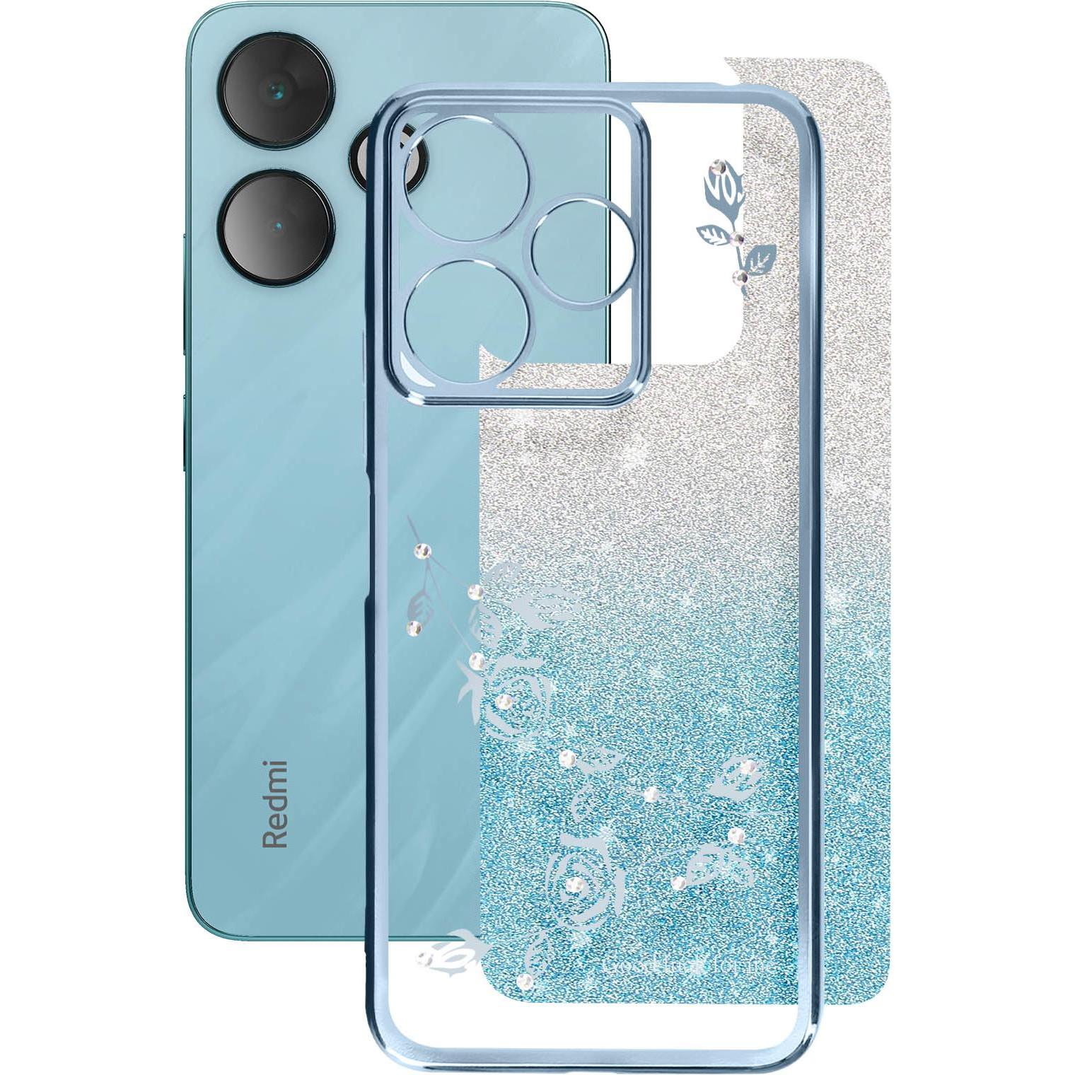Thumbnail - Avizar Glitter & Bloom Case Series (Xiaomi Redmi 13), Smartphone Hülle, Blau