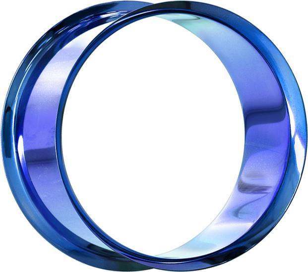 Actual product image Star Piercing Flared Tunnel with Titanium Coating dark blue (Surgical steel 316L, without brass)