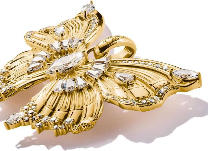 Image du produit Thomas Sabo PE984-414-14 Anhänger butterfly mit Steinen vergoldet Damen (Argent 925)