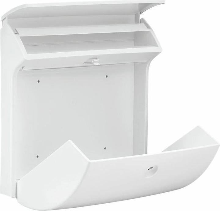 Produktbild Burg Wächter Briefkasten Kunststoff BxHxT 384/375/145 mm Classico weiss mit Klappe + Öffnungsstopp