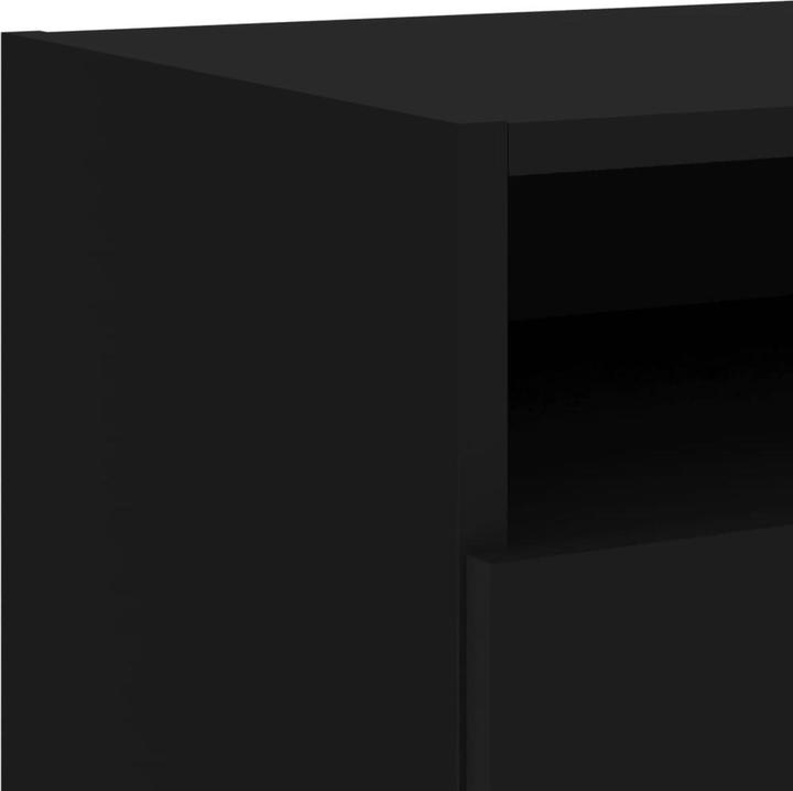 Produktbild vidaXL Nachttisch mit LED-Leuchten Schwarz 40x39x37 cm,Farbe (40 x 39 x 37 cm)