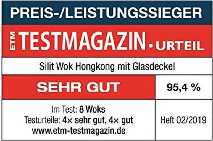 Productafbeelding Silit Hong Kong wokpan 36cm met deksel, keramiek (36 cm, Wokpan, Roestvrij staal)