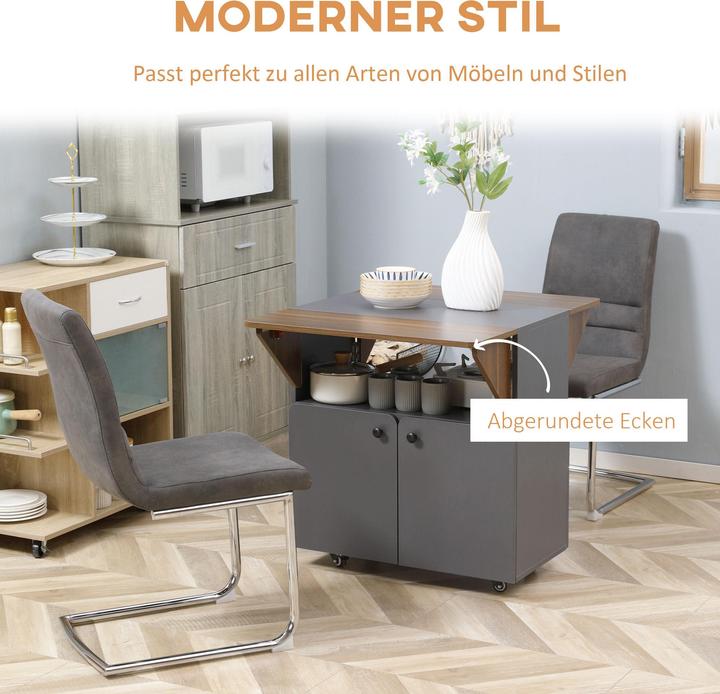 Actual product image Homcom Klapptisch Spanplatte, Stahl Hellgrau+Dunkelbraun (70 x 83 x 75 cm)