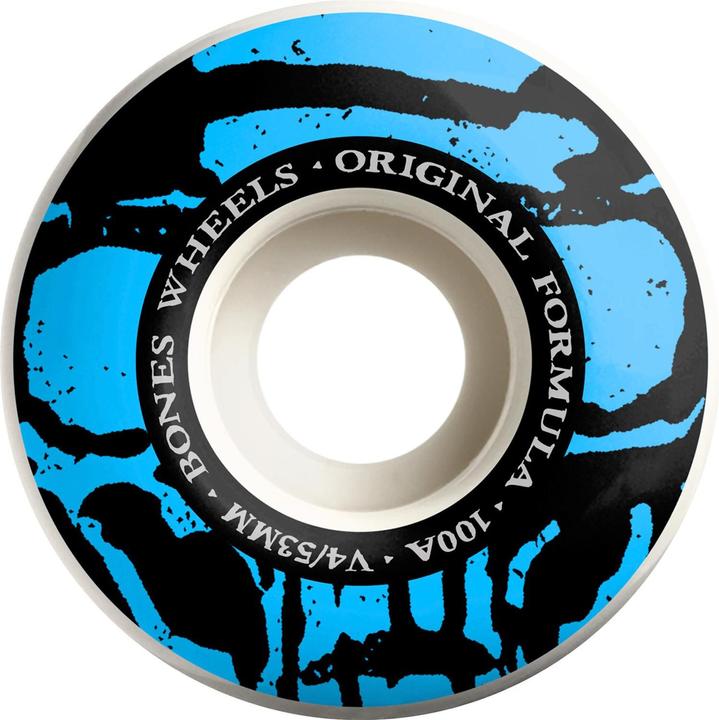 Actual product image Bones Wheels 100A OG Formula Mummy Skulls V4 Wide (53 mm)