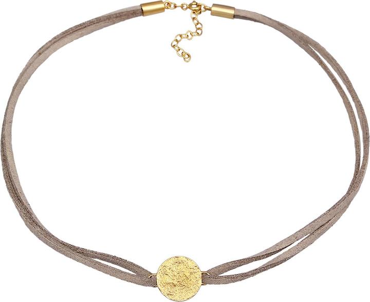 Image du produit Elli Choker, plaquette, chaîne textile (Similicuir, Argent sterling 925, Pas de pierre, 36 cm)
