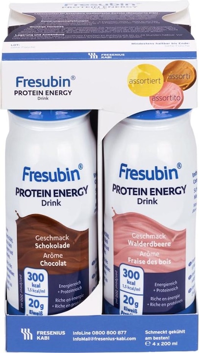 Actual product image Fresubin Protein Energy DRINK assorted (Cappuccino, Vanilla, Chocolate, Wild berries, 4 pcs., 982 g)