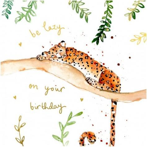 Produktbild Louise Mulgrew Glückwunschkarte Be lazy on your birthday - Gepard - von (1 Stk.)