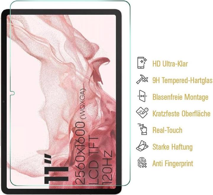 Actual product image Protectorking 4x real tempered 9H armoured glass 3D CLEAR (4 Piece, Galaxy Tab S8)