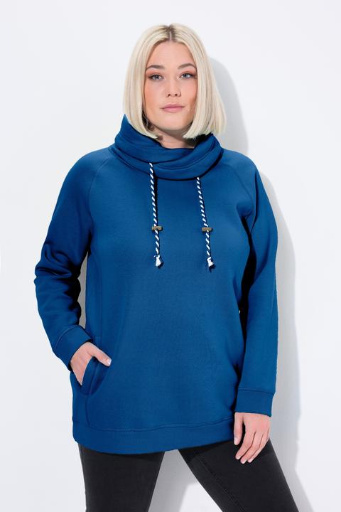 Actual product image Ulla Popken Drawstring Collar Long Sleeve Sweatshirt (58, 60)