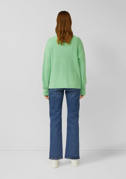 Produktbild s.Oliver Strickpullover Grobstrickpullover mit V-Ausschnitt im Relaxed Fit (46)