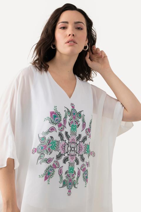 Produktbild Ulla Popken Tunika, doppellagig, Oversized, V-Ausschnitt, Halbarm (54)