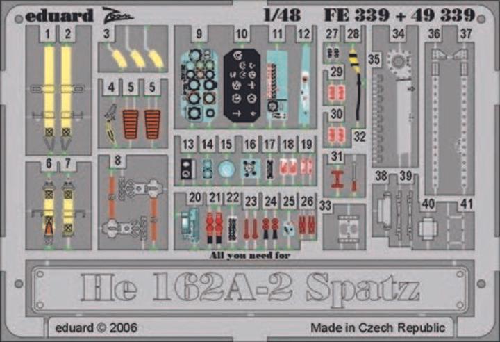 Actual product image Eduard He 162A-2 Spatz for Tamiya kit