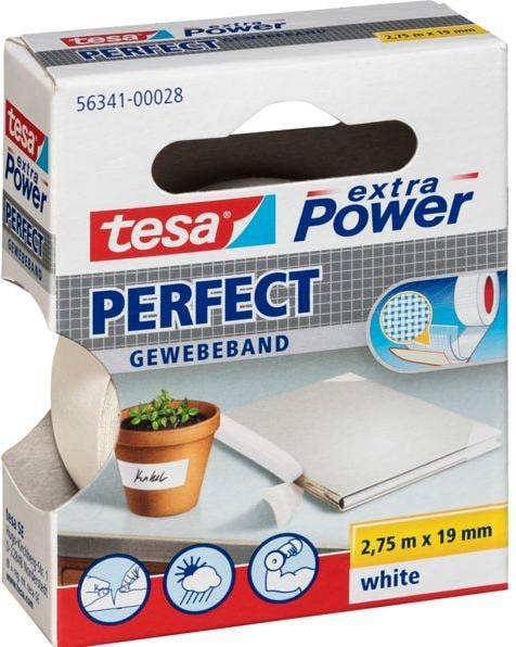 Actual product image tesa EXTRA POWER PERFECT fabric tape, fabric-reinforced duct tape (19 mm)