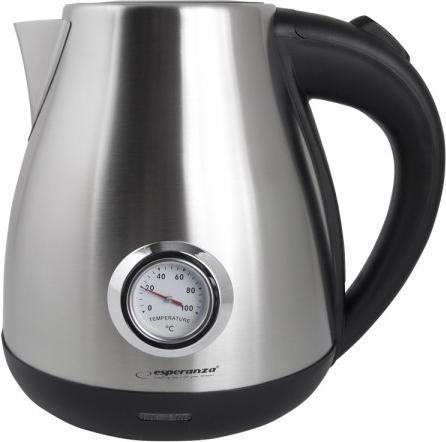 Productafbeelding Esperanza EKK029 Elektrische waterkoker met thermometer 1.7 L 2200 W Inox (1.70 l)