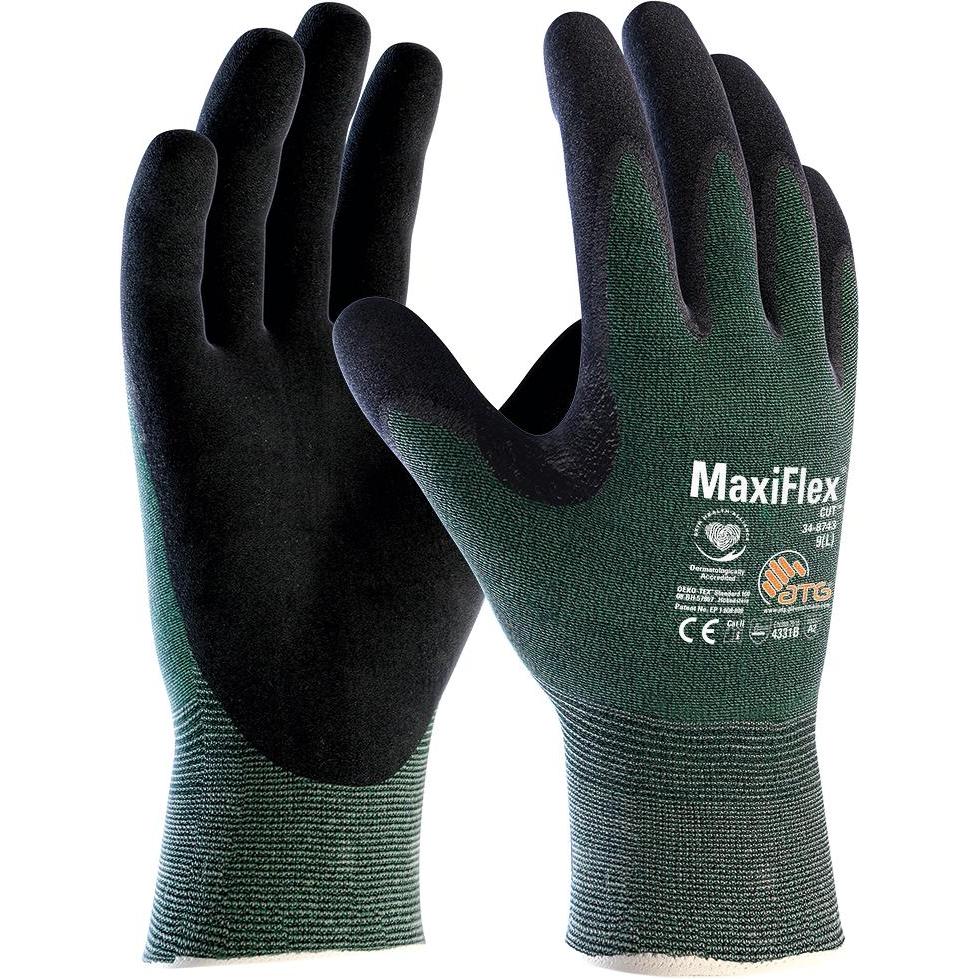 Thumbnail - ATG, Schutzhandschuhe, Schnittschutzhandschuhe MaxiFlex Cut™ 34-8743 Grösse 8 grün/schwarz EN 388 PSA-Kategorie II (8)