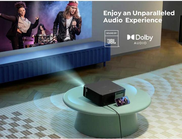 Productafbeelding Yaber K2s, Slimme filmprojector voor thuisbioscopen, 800 ANSI, WiFi6, Dolby audio, stembediening (Volledige HD, 800 lm, 1.3:1)