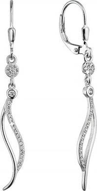 Produktbild Evolution Group Elegant Long Earrings Waves With Zircons 11541.1