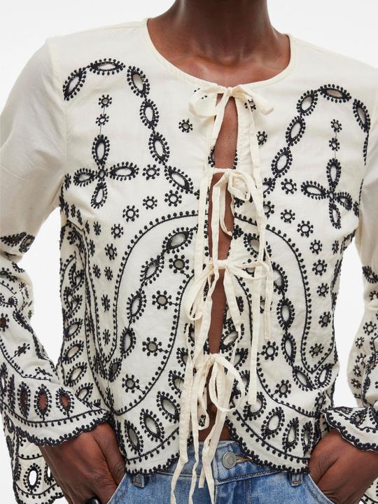 Produktbild Rouge Edit Vorn gebundenes Oberteil mit langen Ärmeln (42)